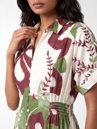 Max Women Printed Midi Dress (Green_XS)