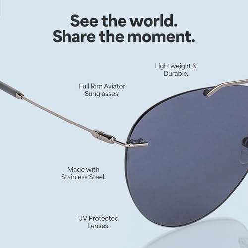 John Jacobs | Gunmetal - Blue | Full Rim Pilot Stylish & Premium Polarized Sunglasses | JJ Tints | 100% UV Protected | Men & Women | Medium | JJ S13151
