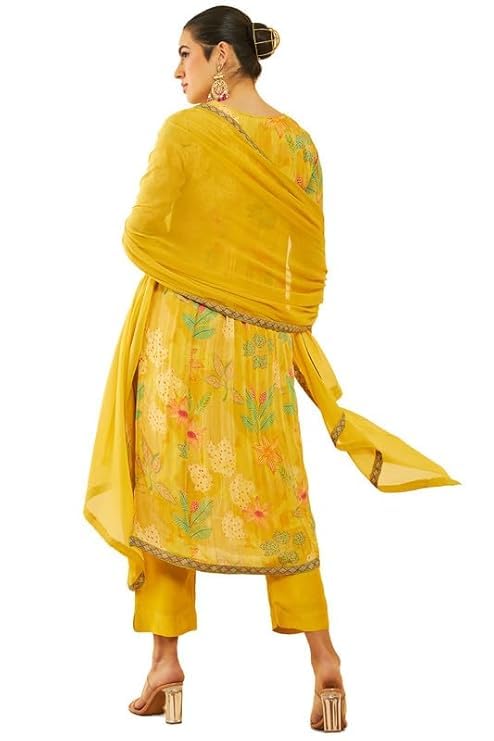 Soch Women's Crepe Suit Set (EWS4CD20484A_Mustard