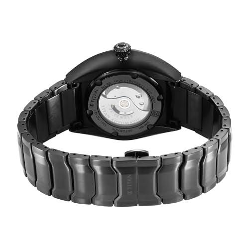 Titan Men Stainless Steel Stellar Analog Black Dial Watch-10011Nm01, Band Color-Black