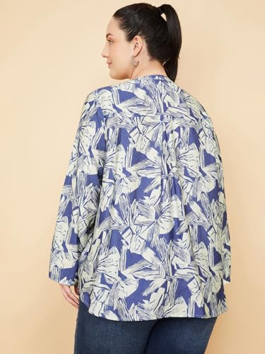 Max Women Printed Shirt (Blue_XXL)
