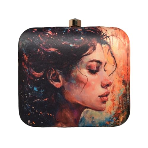 Artklim Women Face Portrait Printed Clutch