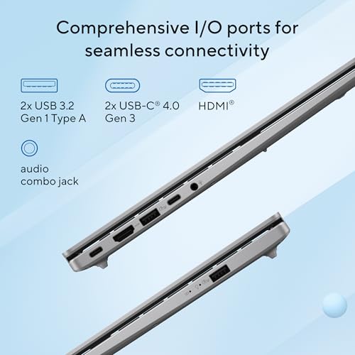 ASUS Vivobook 14,Smartchoice,AMD Ryzen AI 5 330,16GB RAM,512GB SSD, FHD+ 14", Win11,Office24,M365 Basic (1Yr)*, Cool Silver,1.46Kg,M1407KA-LY131WS, AMD Radeon iGPU, 50 Tops,Next-Gen AI Laptop,Copilot+