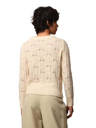 ONLY Women's Regular Fit Beige Sweater