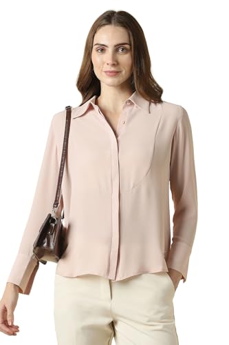 Women Pink Solid Long Sleeves Shirt