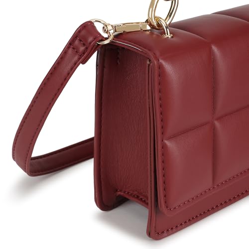 Fastrack Cherry PuffCharm Sling | Quilted Faux-Leather Women’s Handbag | Sling with Chain Accent Handle & Magnetic Closure
