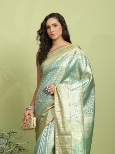 Meena Bazaar Women's Art Silk Saree | Elegant Designer Silk Saree | Soft Lightweight Traditional Ethnic Saree for Wedding, Festival, Party & Special Occasions