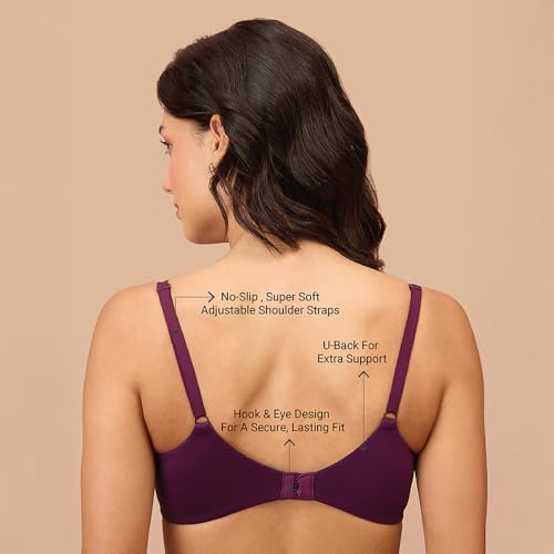 Nykd By Nykaa Super Soft Luxe Modal Padded Cushioned Wire T-Shirt Bra NYB218 Grape