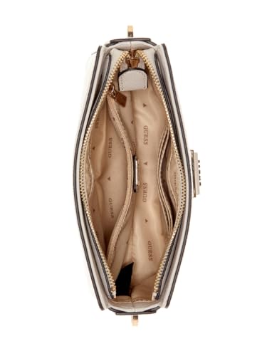 Guess Ivory Solid Meridian Top Zip Crossbody Bag