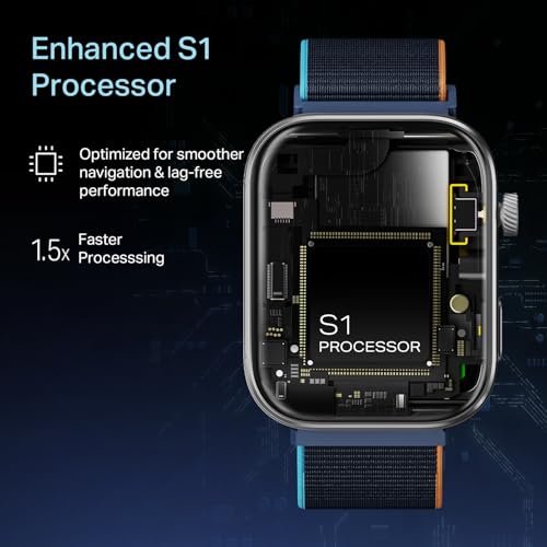 boAt Chrome Endeavour, Premium Metal Body, 1.96”(4.97cm) AMOLED Display,AI Coach Health Insights,Advanced S1 Processor,HRV,VO2 Max,Auto Watchface Refresh, Smart Watch for Men & Women (Fusion Blue)