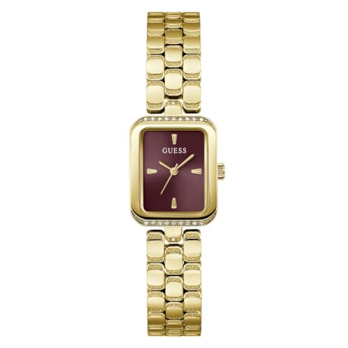 GUESS Rectangle 28mm Burgundy Dial Analog Women Watch - GW0865L9