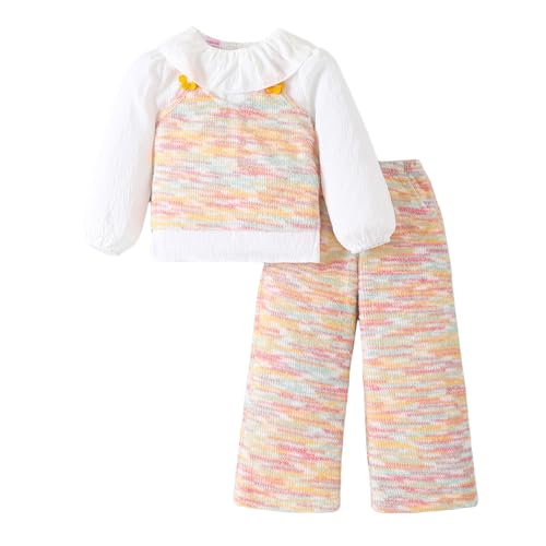Hopscotch Girls Full Sleeves Multi 3-Pc Floral Applique Pant Set For Age (4-5 Years)