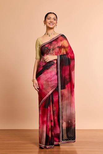 Taneira Women Multicolor Pure Silk Cotton Printed Embroidered Saree with Unstitched Blouse Piece (SAIP09AC2558-Multicolour)
