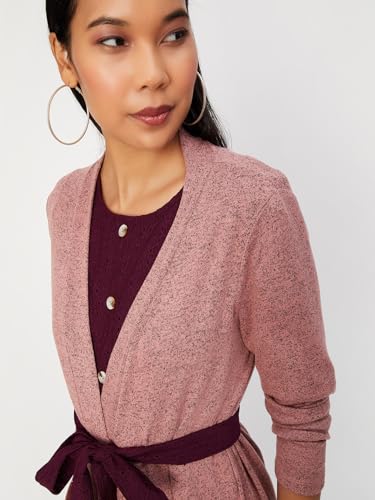 Max Women Relaxed Fit Shrug with Pockets (SHRUG3102BLUSH)_L