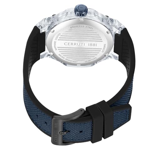 Cerruti 1881 Watch for Men with Black Dial in 52 MM, strap