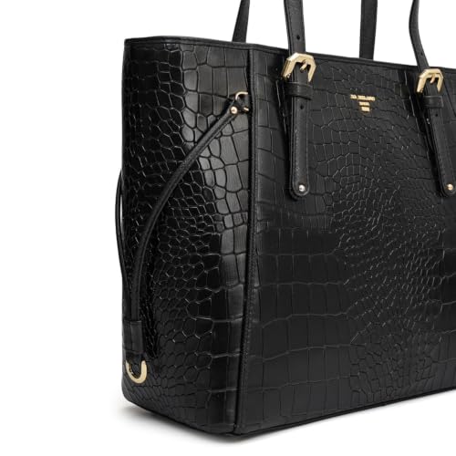 Da Milano Leather Shoulder Bag for Women - Black (LB-02590)