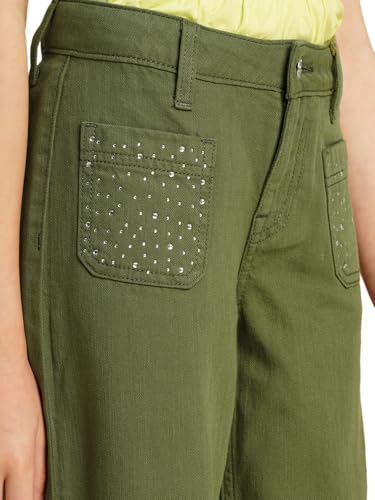 VERO MODA Girls Wide Leg Mid Rise Green Jeans