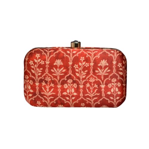 Artklim Red Floral Printed Clutch