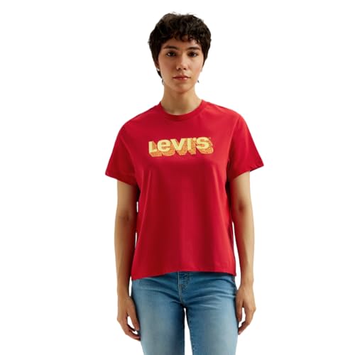 Levis Women's Printed Regular Fit T-Shirt