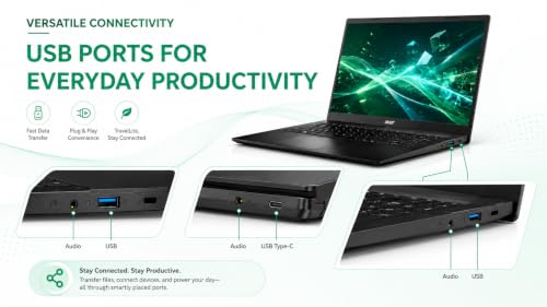 Acer TravelLite TL05-41M Smart Laptop | 15.6" FHD Display | AMD Ryzen 7 7730U | 32GB RAM | 1TB NVMe SSD | AMD Radeon Graphics | Windows 11 + MS Office 2024 | Wi-Fi 6 | 3-Year Warranty | Black