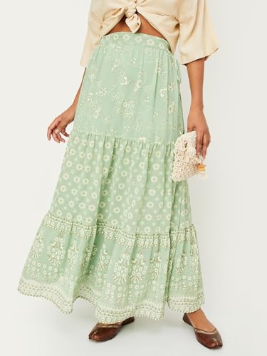 Max Polyester Western Skirt Green