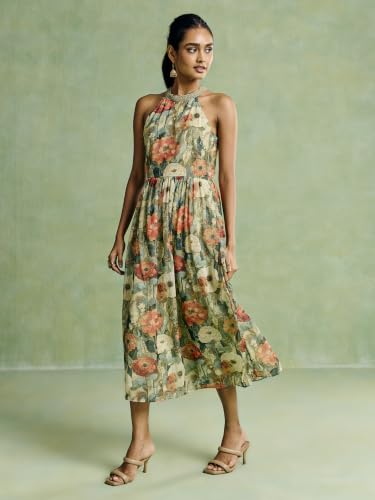 Aarke Ritu Kumar Green Floraa Long Dress