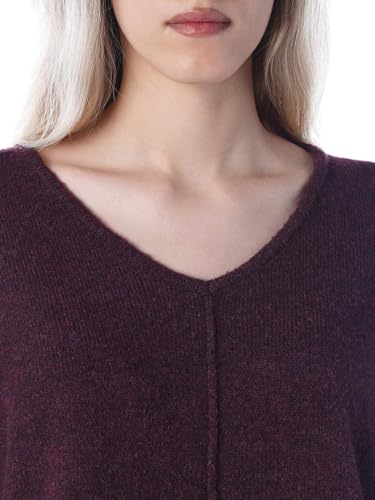 ONLY Women's Solid Regular Fit Maroon Sweater