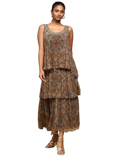 Ritu Kumar Brown Printed Dress