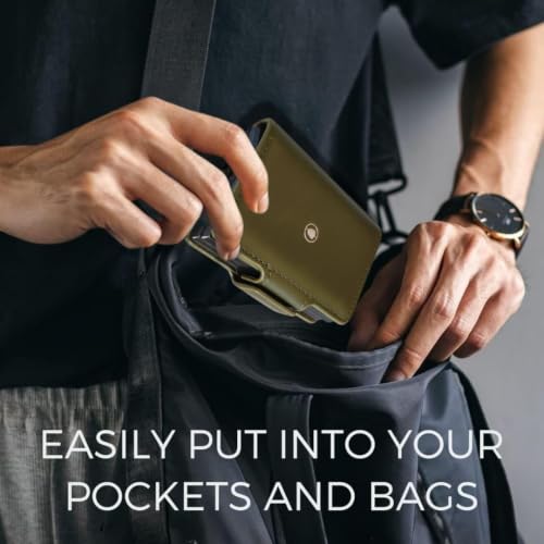 Bracevor Leather Wallet with Dual Popup Cardholders for Men Women - Dark Olive | 15-20 Cards | RFID Blocking| Magnetic Closure