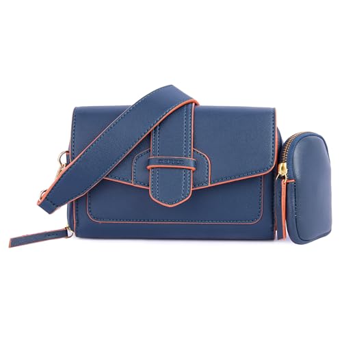 Ceres Cross Body Fit Sling Bag Women Use Travel office Business Faux Leather - 22JY29 (Blue)