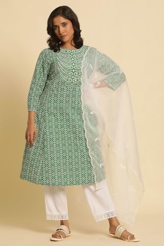 W for Woman White Organza Embroidered Dupatta (Size: Free Size)-W82234-400384