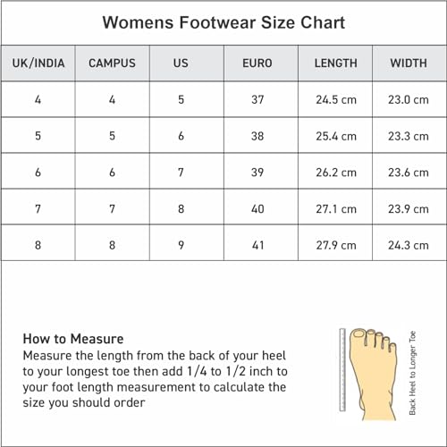 Campus Women's GRIT Off WHT/L.Gry Sneakers - 8UK/India 1 Pair