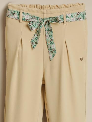 Allen Solly Girls Beige Solid Trousers