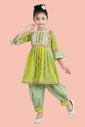 Arshia Fashions Girls Ethnic Wear Salwar Suit Set | Girls Kurti and Dhoti Pant Set