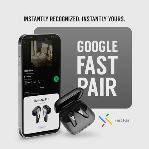 Noise Buds N2 Pro Truly Wireless Earbuds with ANC (Up to 32dB), 70H Playtime, Dual Pairing, InstaCharge (10 Min = 200 Min), Bluetooth v6.0, Metallic Finish – Arctic Blue