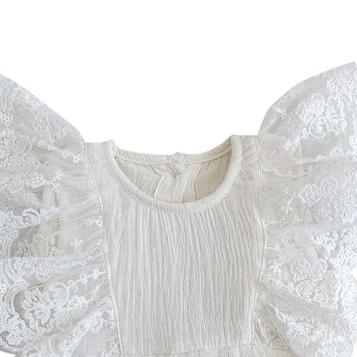 Hopscotch Baby Girls Cotton Floral Embroidered Bodysuit in White Color For Ages (6-9 Months)