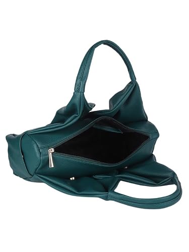 MINI WESST Women's Western Casual Solid Zip Handheld Bag | Ideal for Office, College & Everyday Use, Green