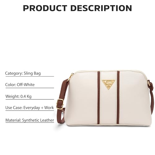 Lavie Signature Women's Mono Georgia Crossbody Sling Bag | Ladies Purse Handbag | Gift For Women