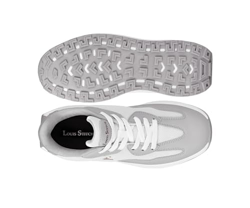 LOUIS STITCH Women’s Ash Grey Lightweight Athleisure Sport Shoes | Lightweight Casual Sneakers | Sporty Lace-Up Sneaker and Athleisure Wear| Perfect for Casual, Gym & Travel Wear | LSLD-AT-RF01-GYWH | UK-6