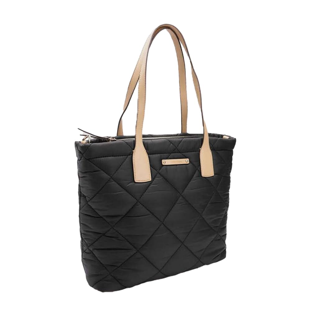 Anne Klein Solid Faux Leather Zipper Closure Women's Tote Bag (Black, XL)