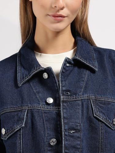 Relaxed Fit Cotton Spread Collar Denim Jacket