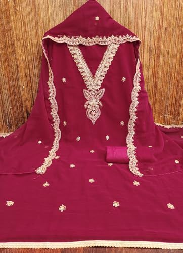 Leeli Peeri Designer Women's Soft Silk Embroidery Unstitched Salwar Suit Dress Material