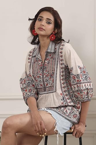 Biba Women Brown Cotton Straight Shirt_38