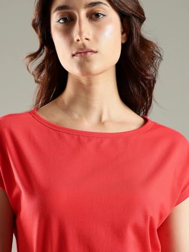Tommy Hilfiger Cotton Round Neck A-Line Dress Red