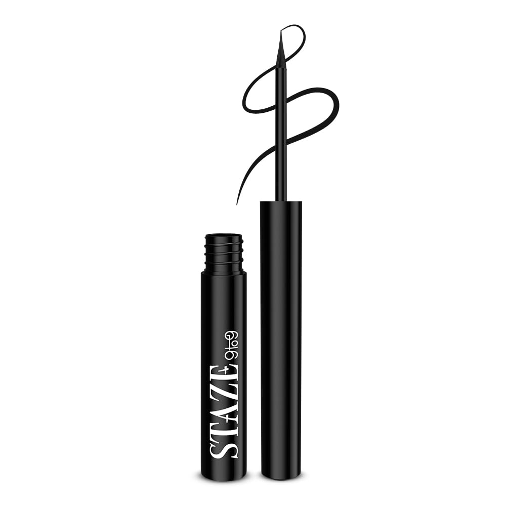 Staze 9To9 All Eyes On You Gel Eyeliner|Smudgeproof,Waterproof,16 Hrs Long Stay|One Stroke Application Formula|Lightweight,Water Resistent|Ultra-Pigmented Intense Matte Finish|01 Blackest Black|1.8Ml