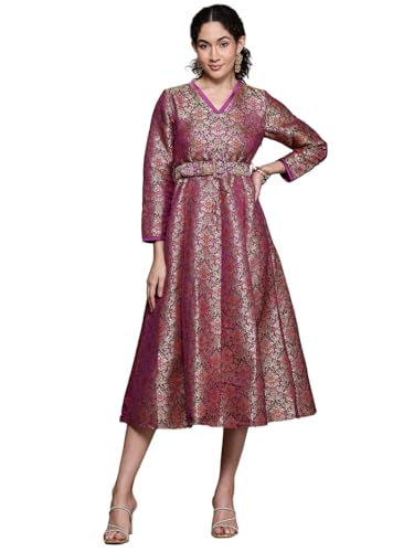 Aarke Ritu Kumar Purple Anisa Festive Brocade Long Dress
