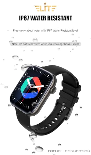 French Connection Elite Premium Smart Watch| SingleSync Bluetooth Calling| 1.8" Large Display| Built-in AI Voice Assistant| Premium Straps| SpO2 & Heart Rate Monitoring| 120+ Sports Modes - FCSW07-D
