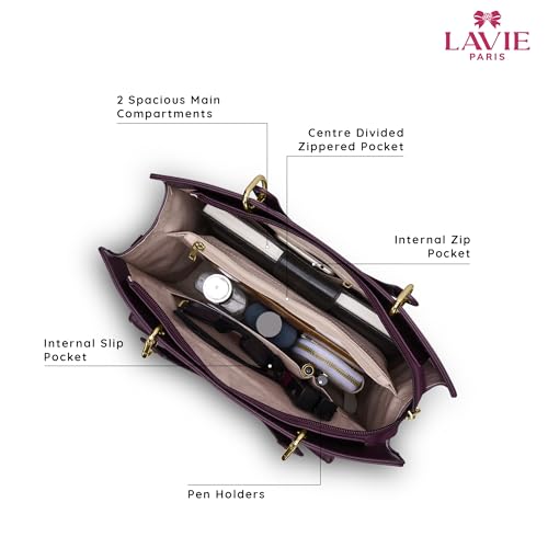 LAVIE PARIS Women's Pisa Box Satchel Bag | Satchel Handbag for Work | Ladies Purse | Stylish Shoulder Bag | Gift for Women