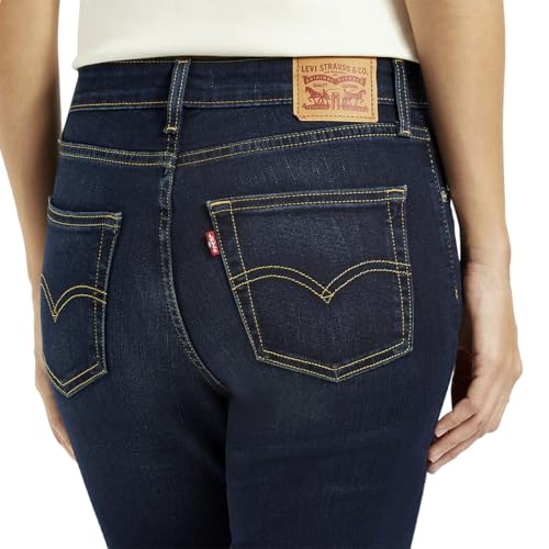 Levi's Women's 726 Dark-Blue Slim Flare Fit High Rise Jeans
