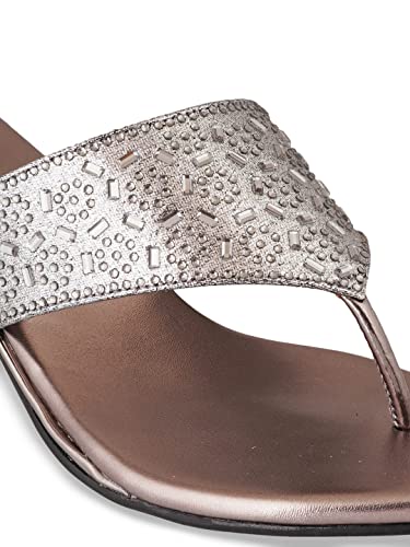 pelle albero Metallic Textured Block Sandals PA-GF-10_GMETAL